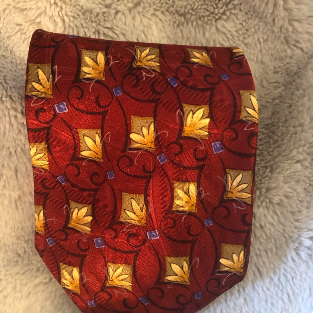 Robert Talbott Red Geometric Floral Silk Tie
